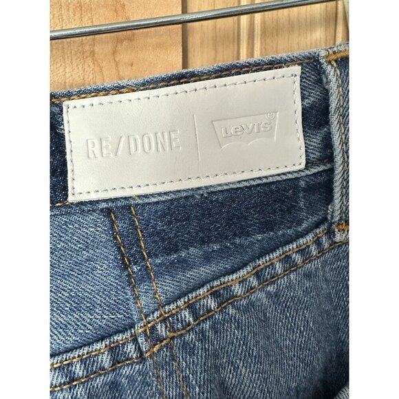RE/DONE Levi's Denim Front Slit Maxi Skirt in Indigo Size 25 NWT $295 - Picture 10 of 11